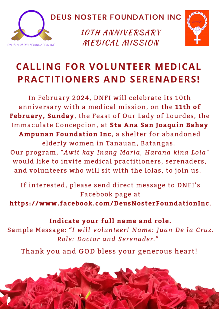 Call for Volunteers_DNFI Medical Mission Feb 2024